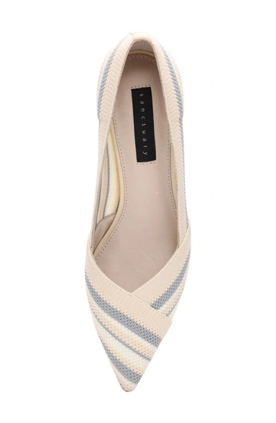 Shop Sanctuary Prime Knit Pointed Toe Pump In Natural/ Chalk