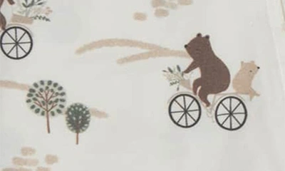 Shop Loulou Lollipop Bears Print Fitted One-piece Pajamas In Bears On Bikes