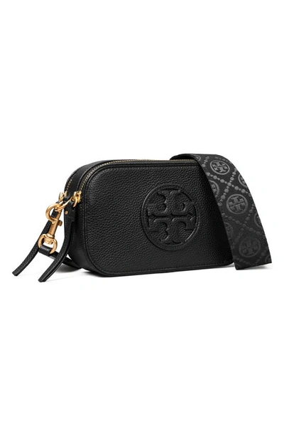 Shop Tory Burch Mini Miller Leather Crossbody Bag In Black