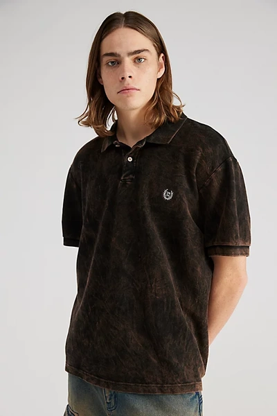Shop Urban Renewal Remade Acid Wash Oversized Collar Shirt In Black, Men's At Urban Outfitters