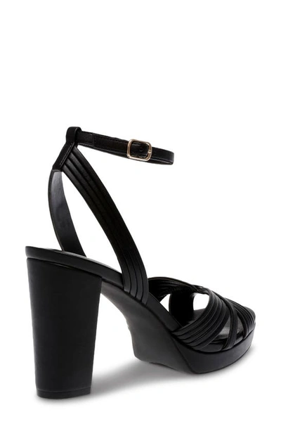 Shop Anne Klein Vivian Block Heel Sandal In Black Pleated