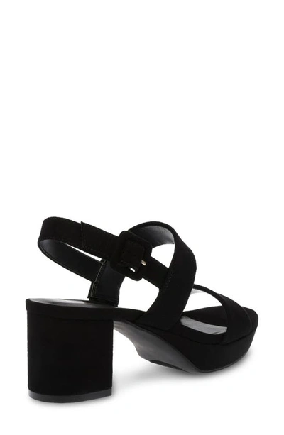 Shop Anne Klein Priyanka Block Heel Sandal In Black Microsuede