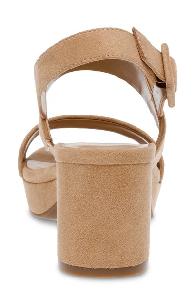 Shop Anne Klein Priyanka Block Heel Sandal In Natural Microuede