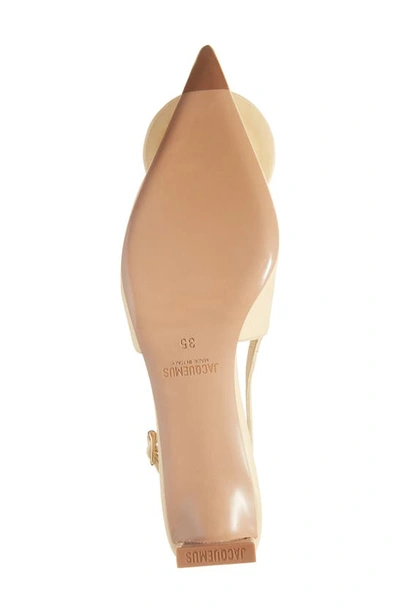 Shop Jacquemus Les Duelo Basses Mismatched Kitten Heel Slingback Pump In Ivory 120