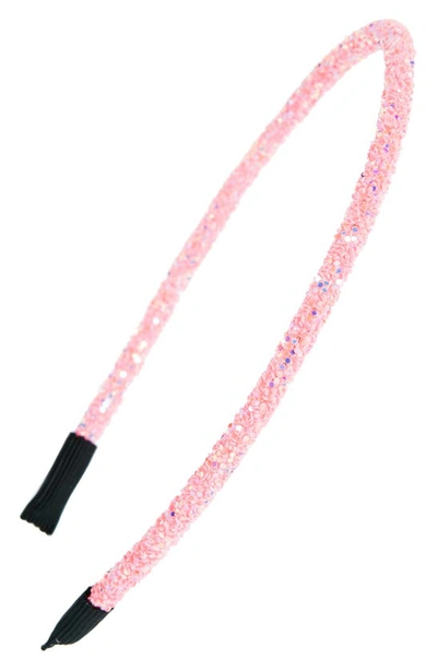 Shop Maniere Kids' Crystal Rope Headband In Pink