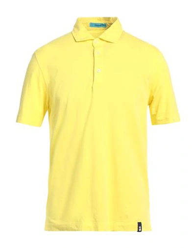 Shop Drumohr Man Polo Shirt Yellow Size L Cotton