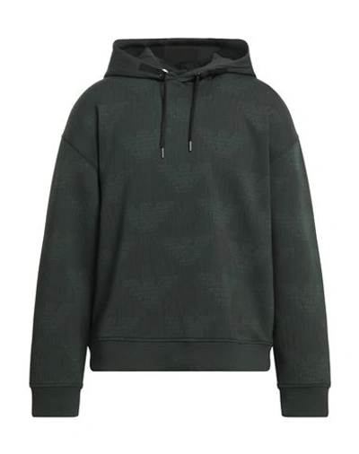 Shop Emporio Armani Man Sweatshirt Military Green Size Xl Cotton, Polyester, Elastane