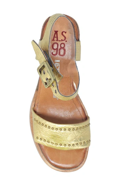 Shop As98 A.s.98 Arvin Block Heel Sandal In Gold