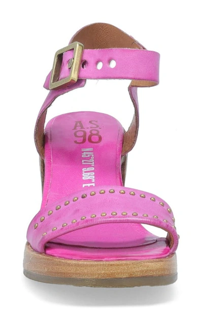 As98 Arvin Block Heel Sandal In Fuchsia
