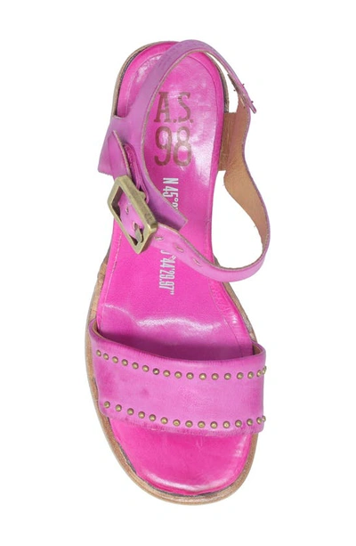 As98 Arvin Block Heel Sandal In Fuchsia