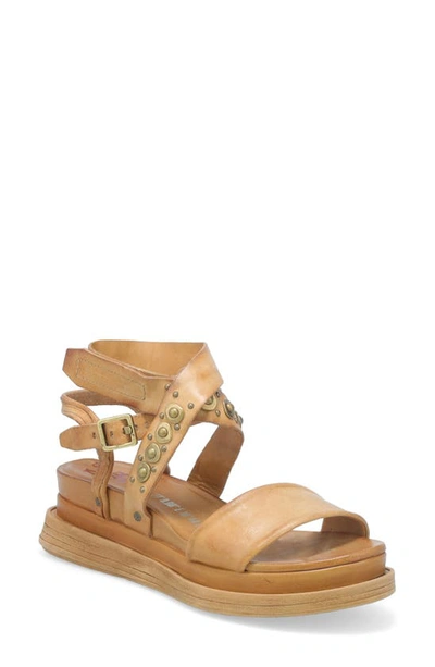 Shop As98 A.s.98 Larkie Platform Wedge Sandal In Camel