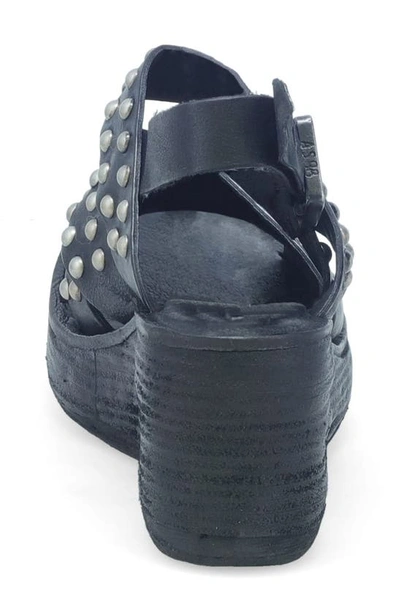 As98 Nickie Wedge Slingback Sandal In Black