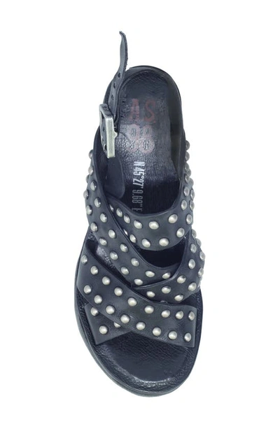As98 Nickie Wedge Slingback Sandal In Black