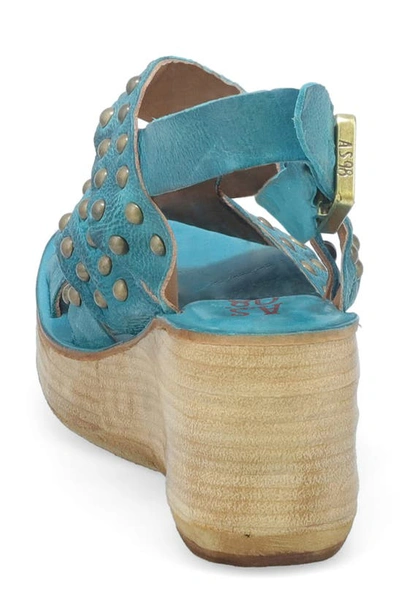 Shop As98 Nickie Wedge Slingback Sandal In Emerald