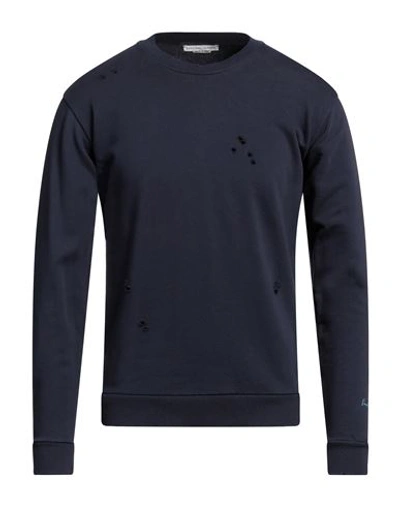 Shop Grey Daniele Alessandrini Man Sweatshirt Midnight Blue Size S Cotton