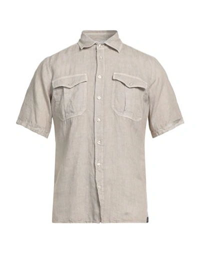Shop Gran Sasso Man Shirt Light Grey Size 50 Linen