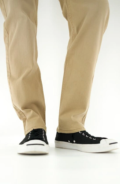 Shop Devil-dog Dungarees Slim Straight Leg Jeans In Med Beige/ Khaki