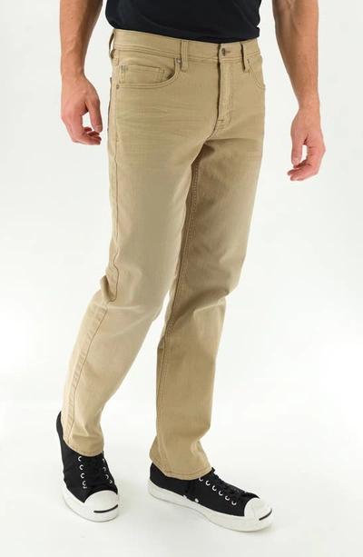 Shop Devil-dog Dungarees Slim Straight Leg Jeans In Med Beige/ Khaki