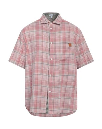 Shop Loewe Man Shirt Pastel Pink Size 15 ¾ Polyester, Cotton, Calfskin
