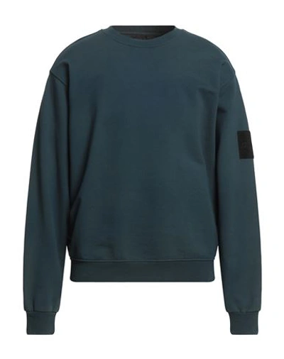 Shop Zanone Man Sweatshirt Dark Green Size L Cotton In Orange