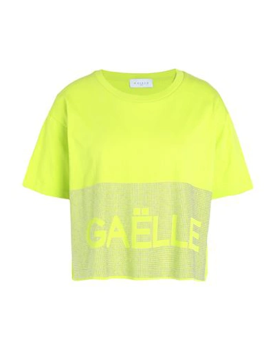 Shop Gaelle Paris Gaëlle Paris Woman T-shirt Acid Green Size 1 Cotton