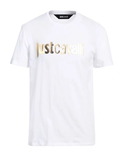 Shop Just Cavalli Man T-shirt White Size 3xl Cotton