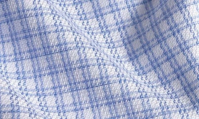 Shop David Donahue Trim Fit Dobby Check Cotton Dress Shirt In White/ Blue