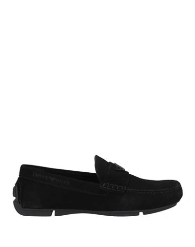 Shop Emporio Armani Man Loafers Black Size 9 Leather