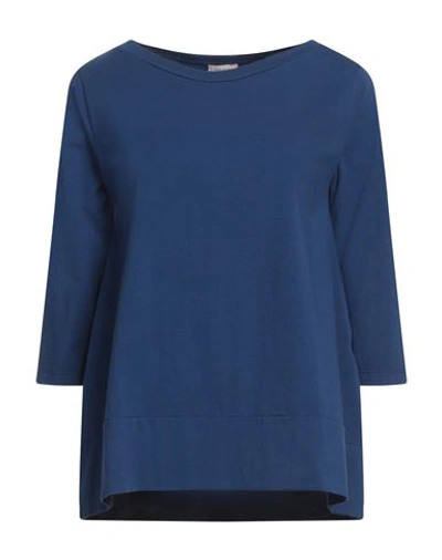 Shop Rossopuro Woman T-shirt Blue Size S Cotton, Elastane
