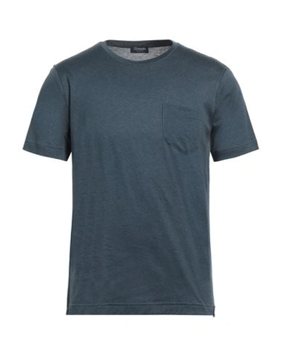 Shop Drumohr Man T-shirt Navy Blue Size M Cotton