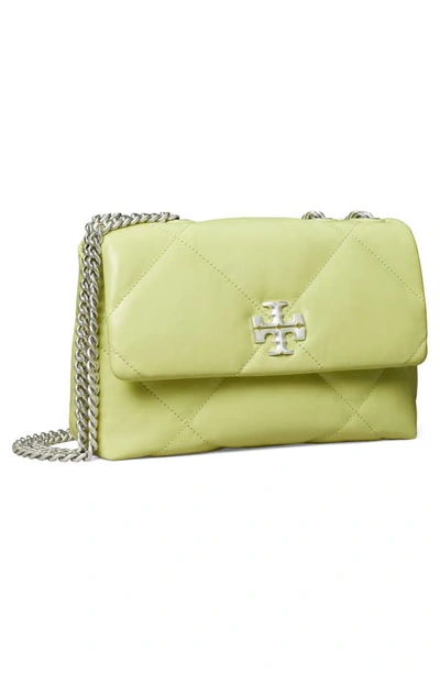 Shop Tory Burch Small Kira Diamond Quilted Convertible Leather Shoulder Bag In Pear