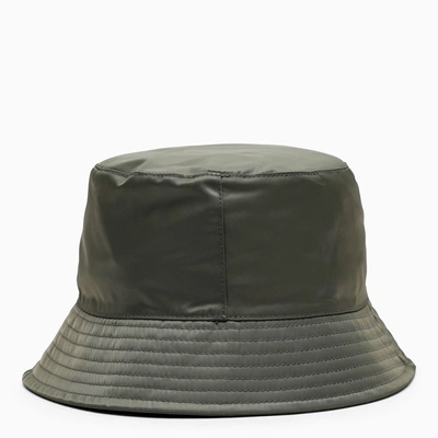 Shop Palm Angels Military Green Logo Print Bucket Hat