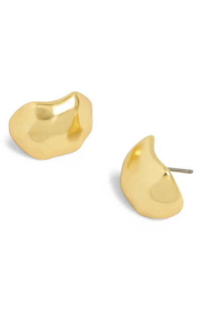 Shop Madewell Molten Statement Stud Earrings In Vintage Gold