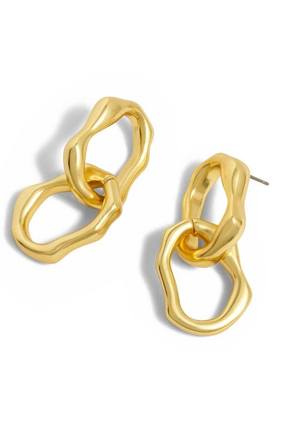 Shop Madewell Molten Link Hoop Earrings In Vintage Gold