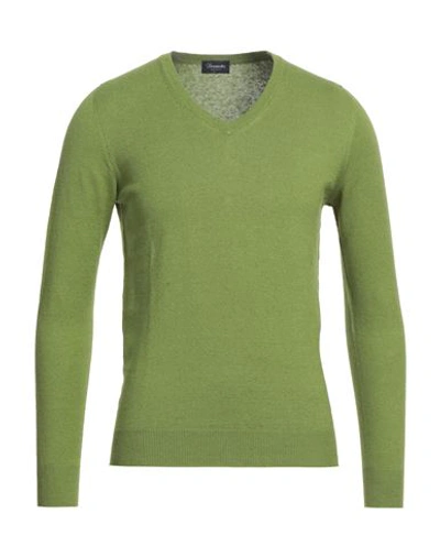 Shop Drumohr Man Sweater Acid Green Size 38 Linen, Polyester