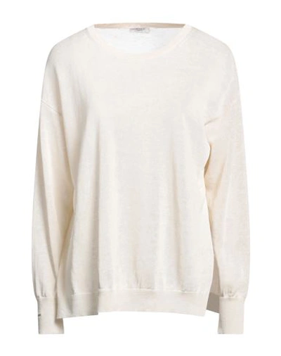 Shop Peserico Woman Sweater Ivory Size 6 Linen, Cotton In White