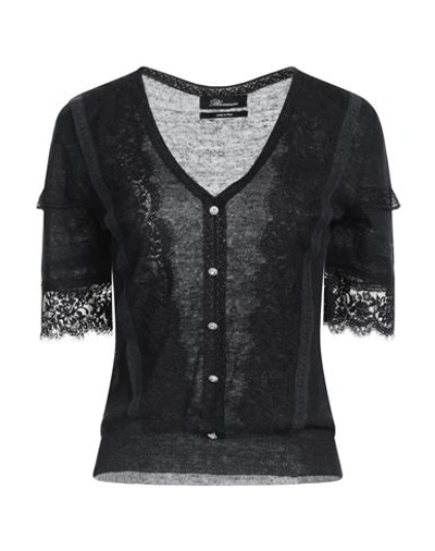 Shop Blumarine Woman Sweater Black Size 4 Viscose, Linen, Polyamide, Rubber, Cotton