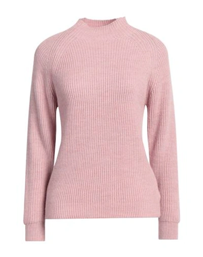 Cashmere Company Woman Turtleneck Pink Size 12 Wool, Alpaca Wool In Pink