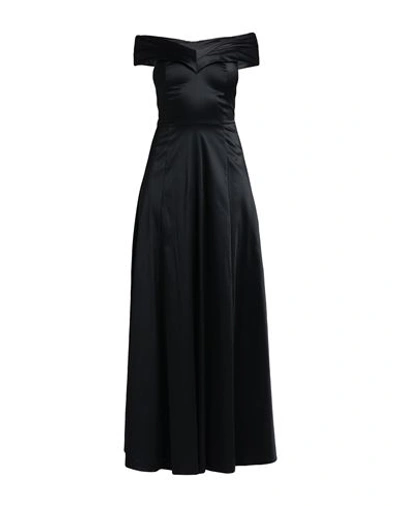 Siste's Woman Maxi Dress Black Size M Polyester, Cotton, Elastane In Black