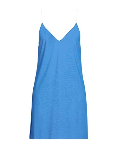 Shop Fisico Woman Mini Dress Blue Size M Polyamide, Elastane