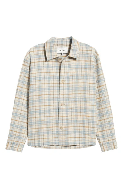Shop Frame Relaxed Plaid Button-up Shirt In Light Blue Plaid