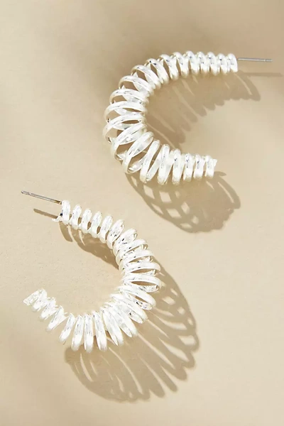 Shop By Anthropologie Coil Hoop Earrings In Silver