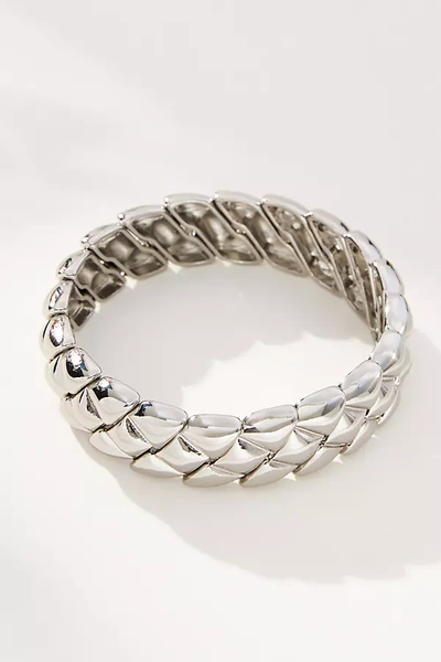 Shop Anthropologie Molten Metal Stretch Bracelet In Silver