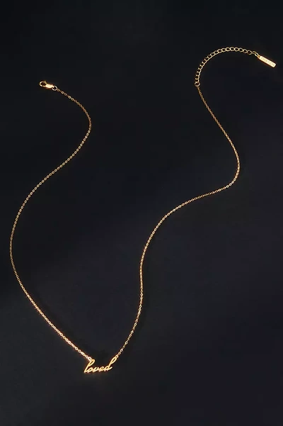 Shop Thatch Loved Script Necklace In Gold