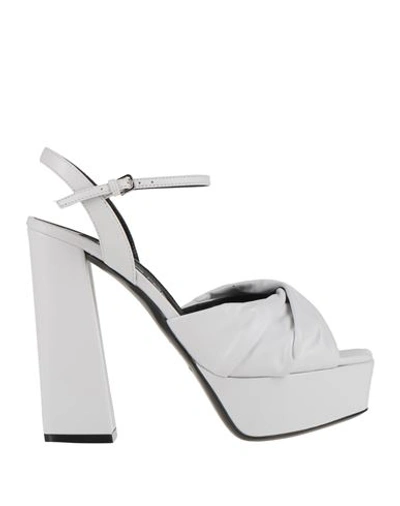 Shop Sergio Rossi Woman Sandals White Size 8 Leather