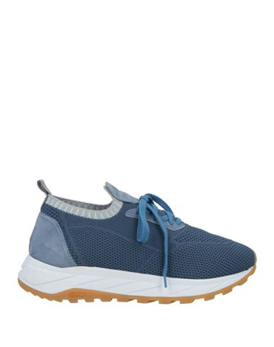 Shop Andrea Ventura Firenze Man Sneakers Slate Blue Size 8.5 Synthetic Fibers