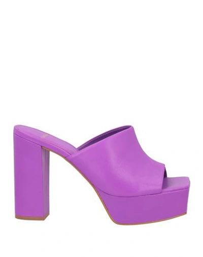 Shop Carrano Woman Sandals Purple Size 10 Leather
