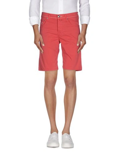 Shop Jacob Cohёn Man Shorts & Bermuda Shorts Red Size 29 Cotton, Elastane