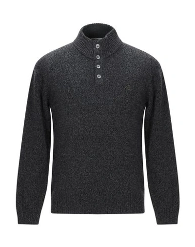 Brooksfield Man Turtleneck Steel Grey Size 44 Wool In Grey