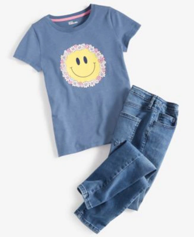Shop Epic Threads Big Girls Daisy Smile Graphic T Shirt Aster Skinny Jeans Created For Macys In Sky Hthr